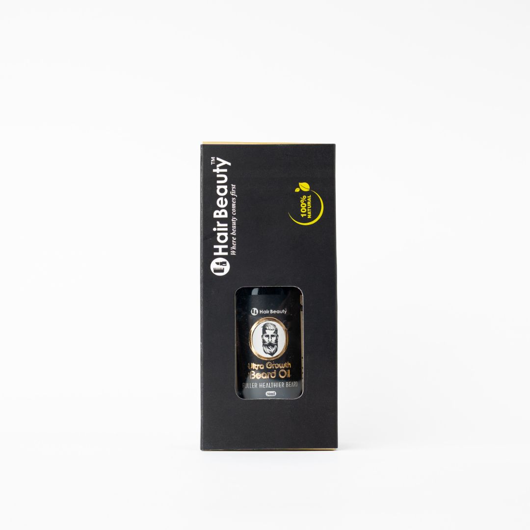 bottle of ultra growth beard oil for moisturizing and promoting healthy beard growth