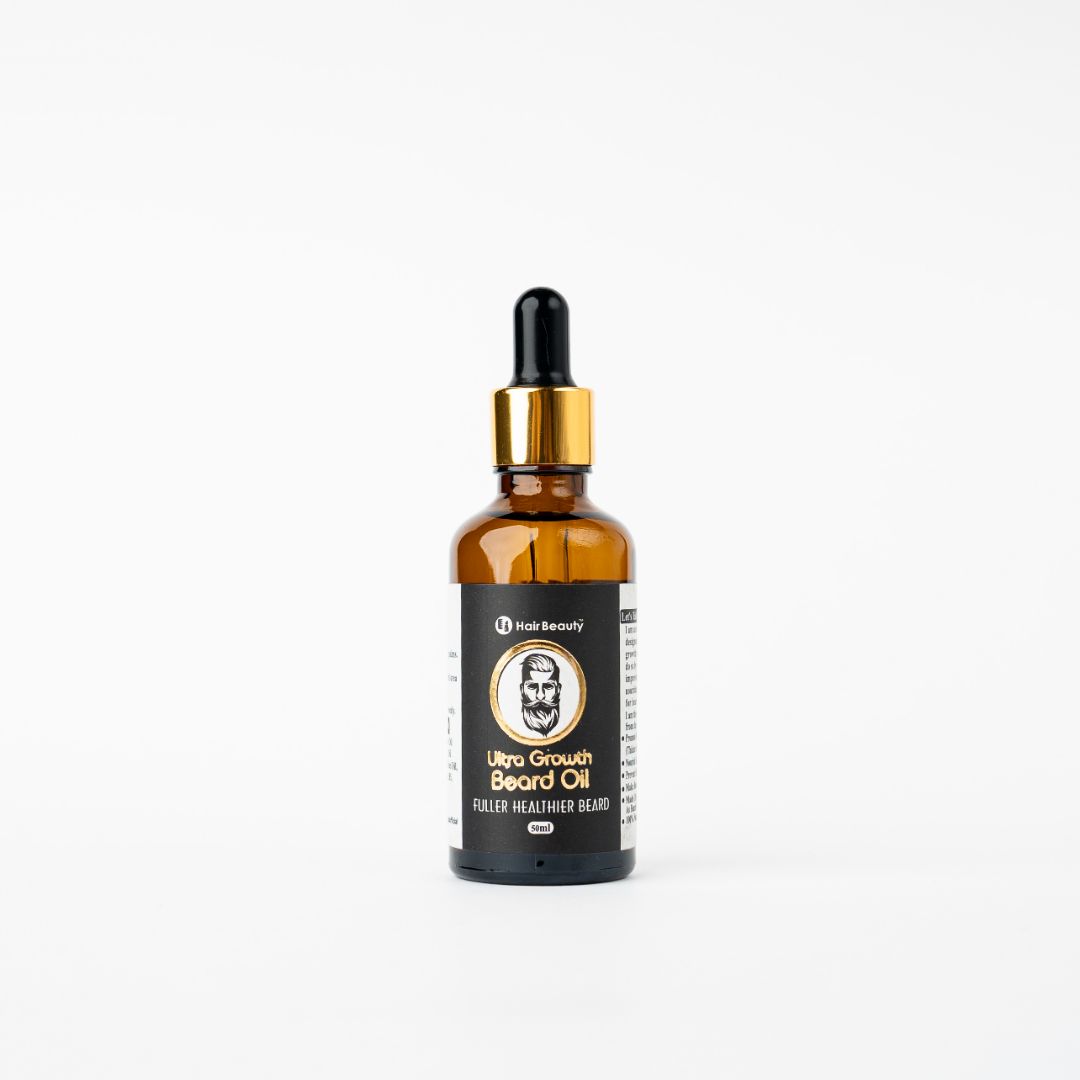 bottle of ultra growth beard oil for moisturizing and promoting healthy beard growth