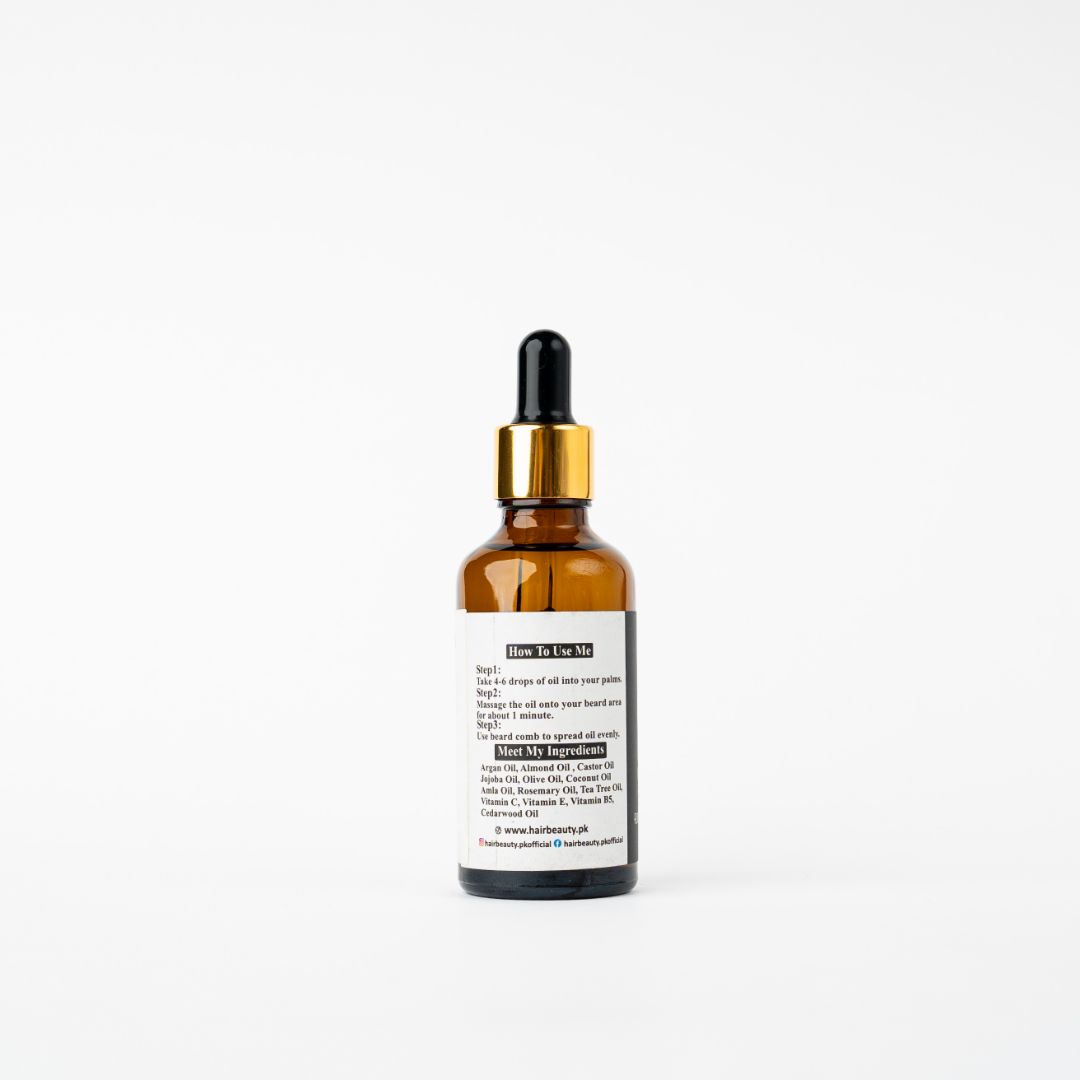 bottle of ultra growth beard oil for moisturizing and promoting healthy beard growth